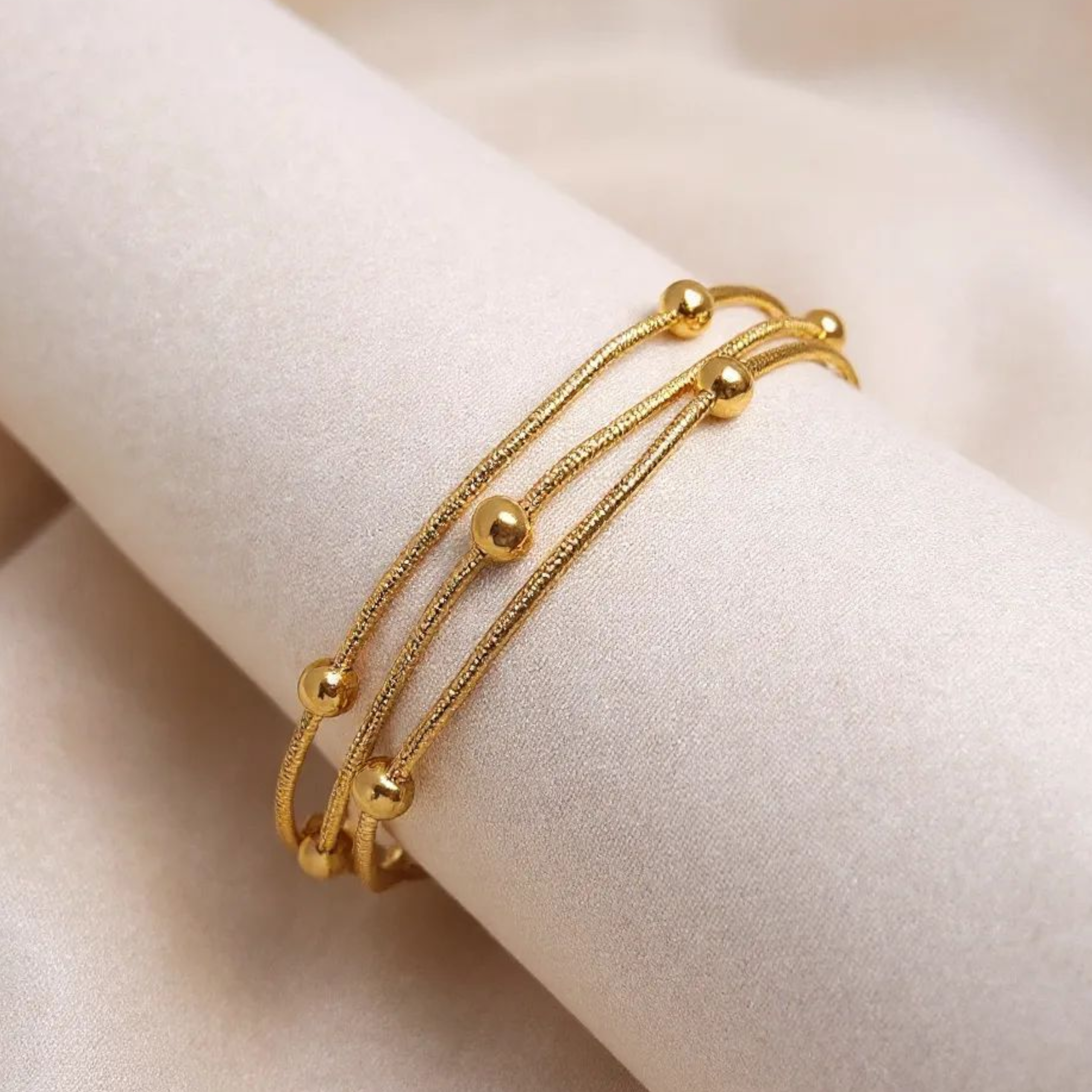 Triple Cord 18K Gold Plated Bracelet