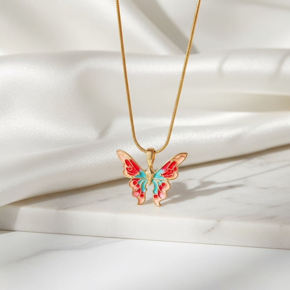 Aurora Wings Gold Plated Necklace