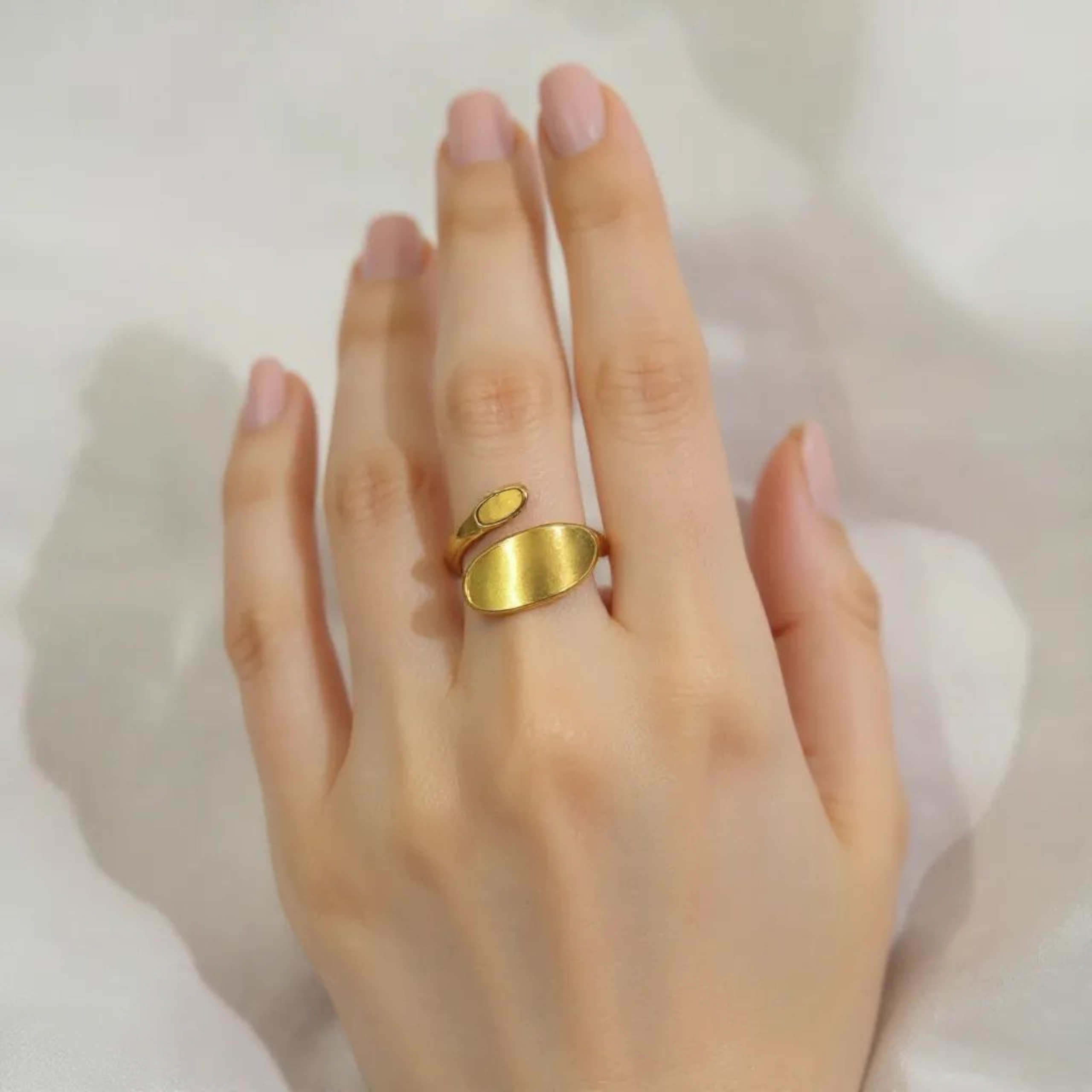 Loop Style 18K Gold Plated Ring (Adjustable)
