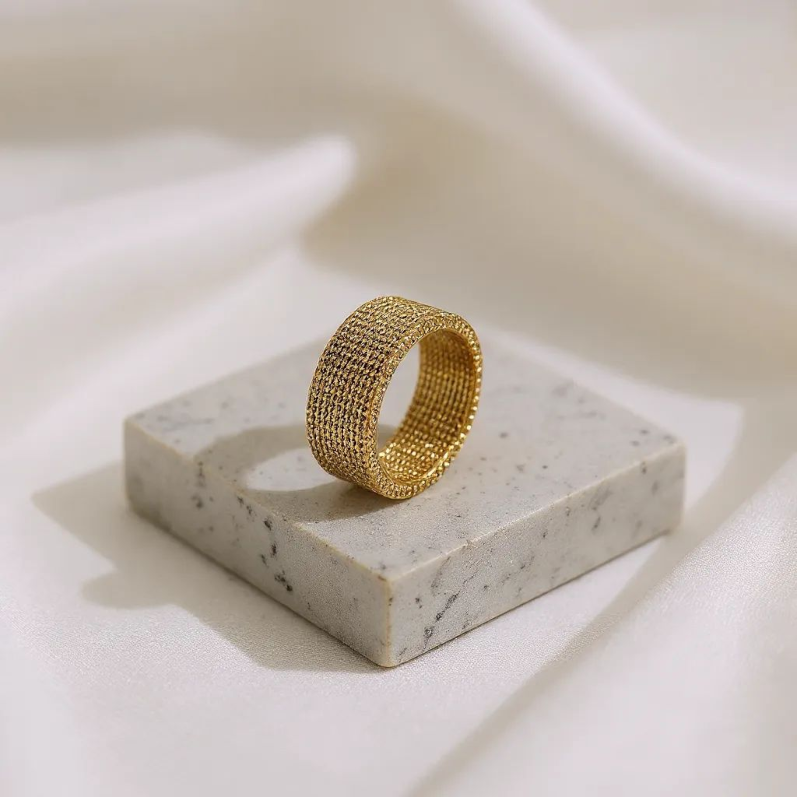 Mesh Band 18K Gold Plated Ring
