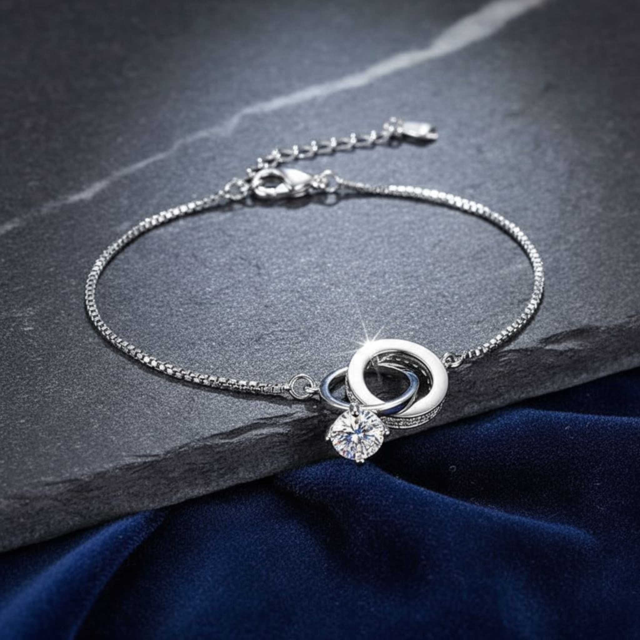 Divine Loop Silver Plated Bracelet (Adjustable)