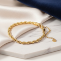 Twisted Rope 18K Gold Plated Bracelet