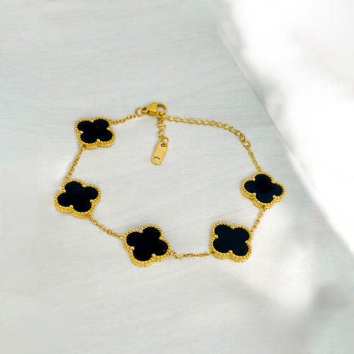 Black Clover 18K Gold Plated Bracelet