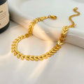 Leaf Style 18K Gold Plated Bracelet