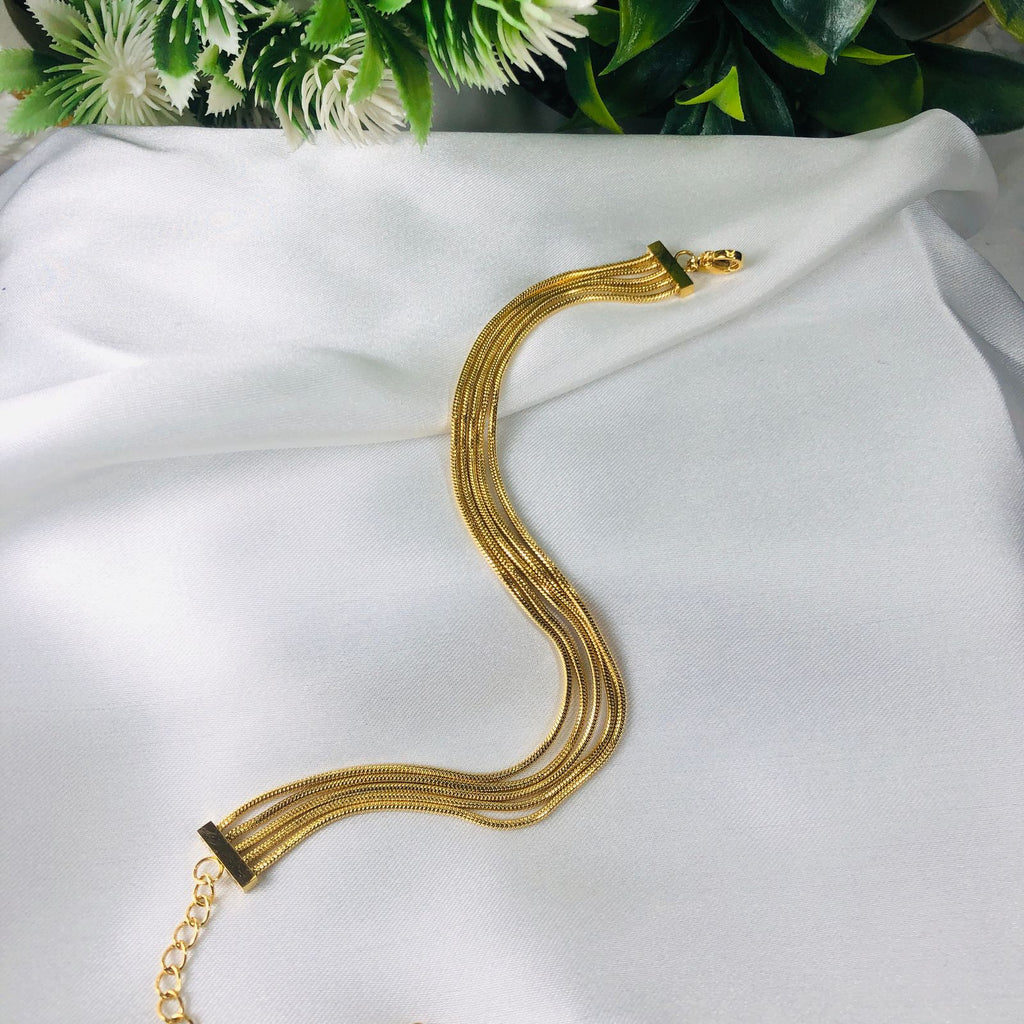 Multi Strand Chain 18K Gold Plated Bracelet