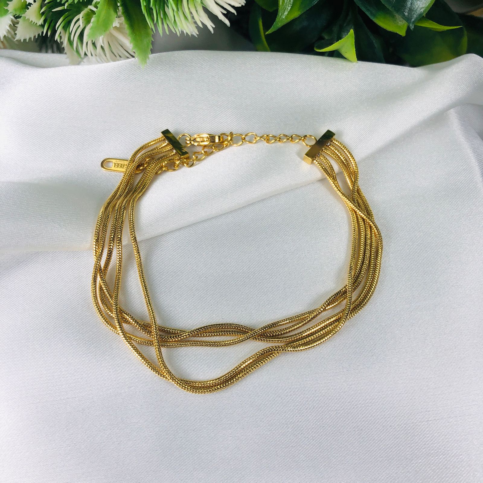 Multi Strand Chain 18K Gold Plated Bracelet