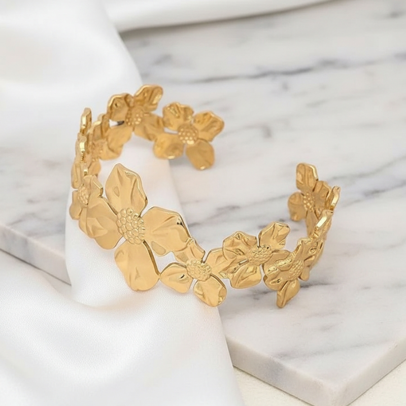 Petal Luxe 18K Gold Plated Handcuff