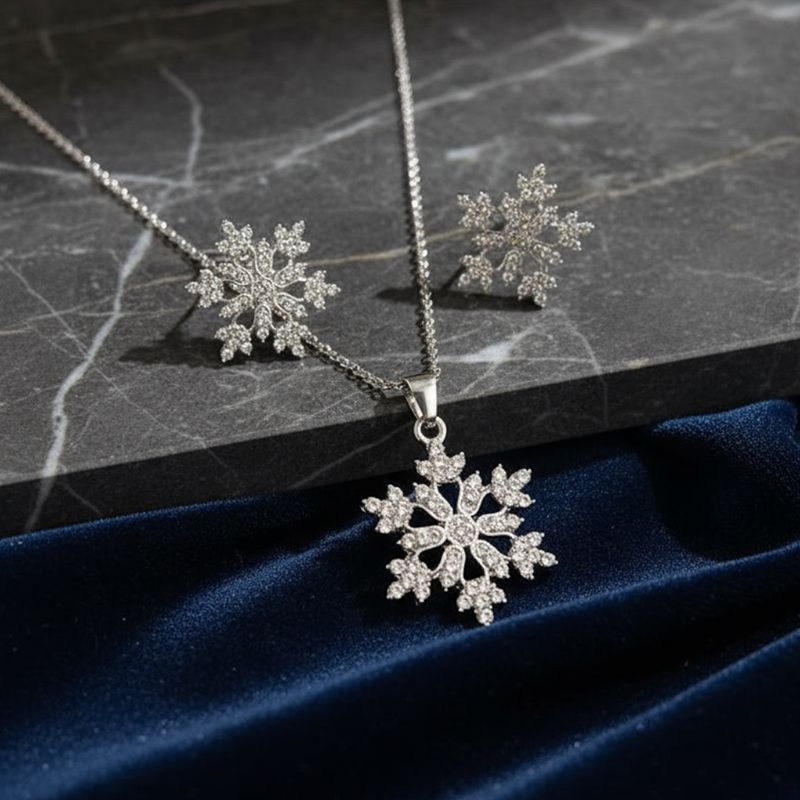 Snowflakes Sparkle Silver Plated Set