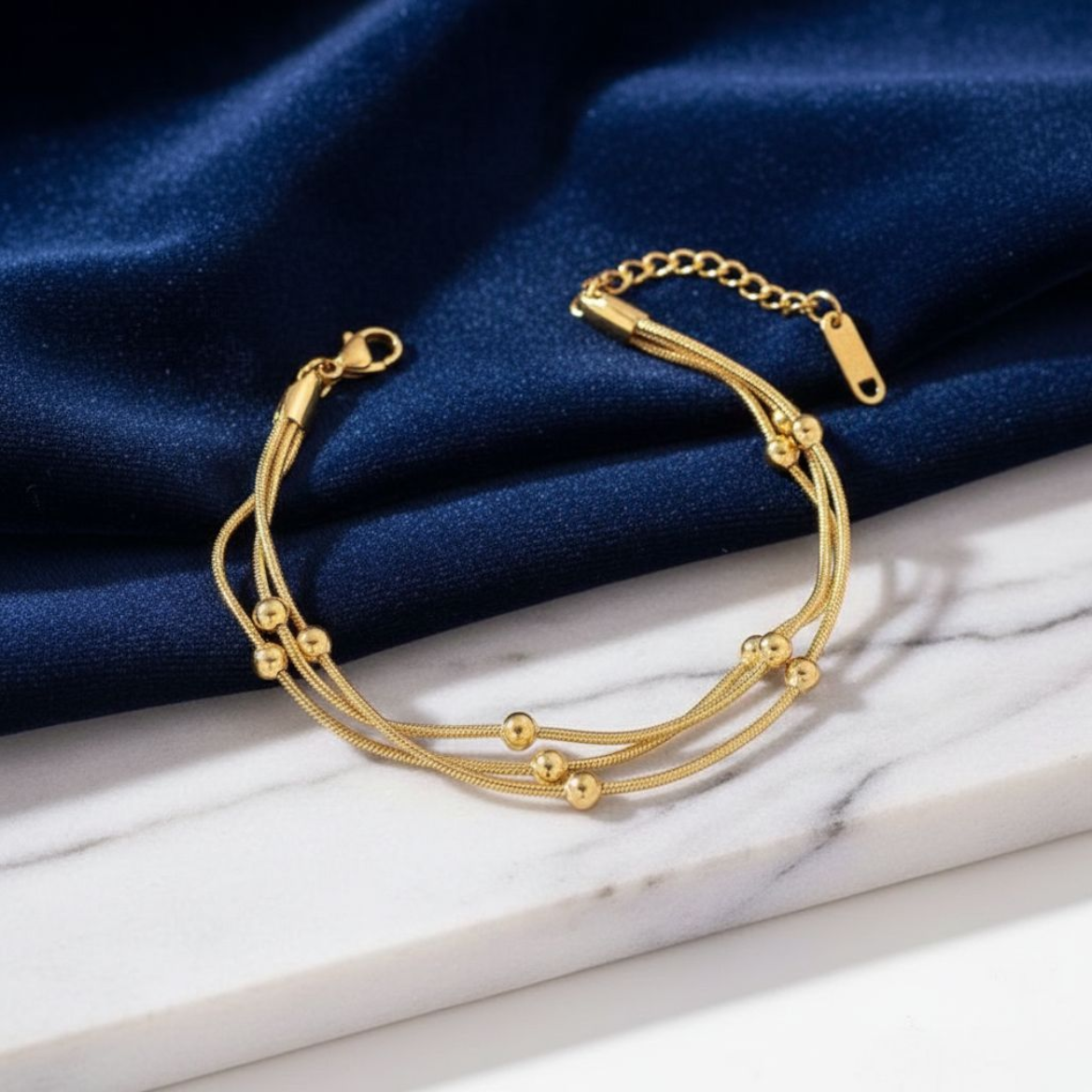 Triple Cord 18K Gold Plated Bracelet