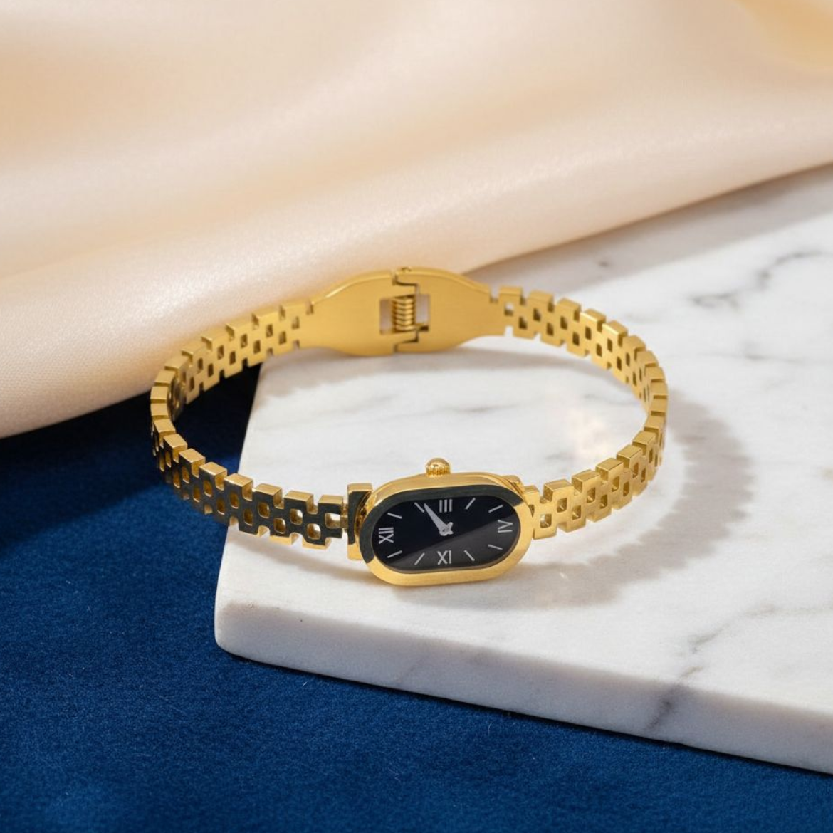 Vintage Dial 18K Gold Plated Handcuff