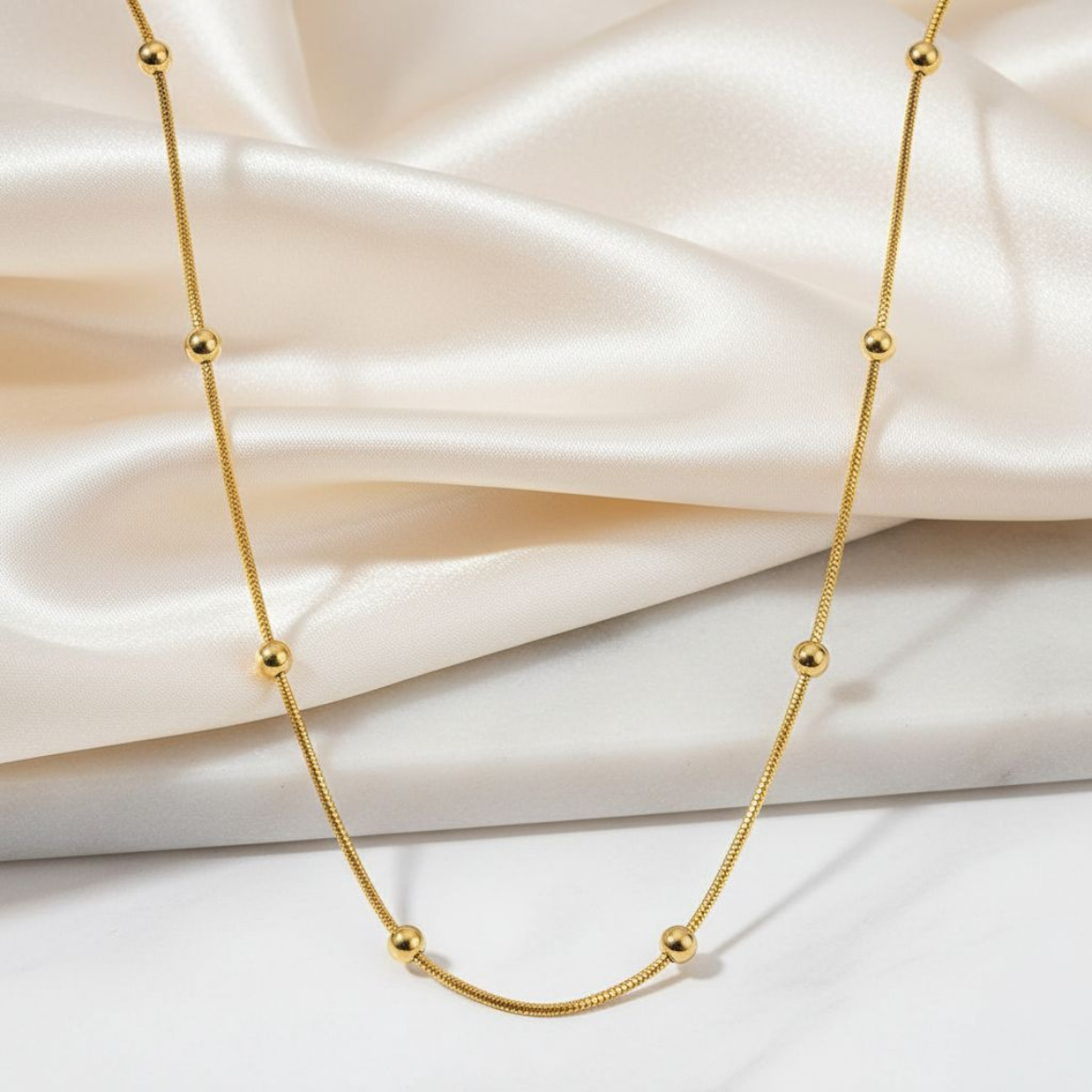 Dotted Chain 18K Gold Plated Necklace