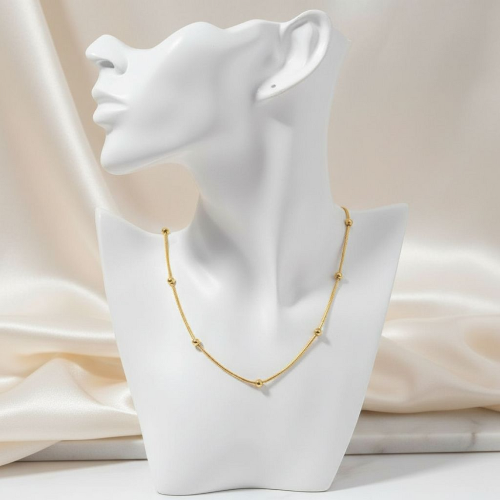 Dotted Chain 18K Gold Plated Necklace
