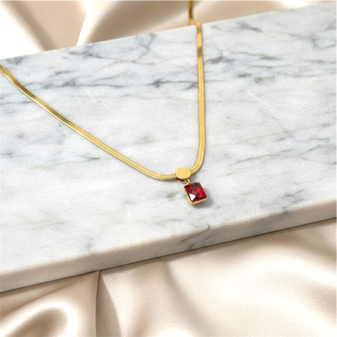Ruby Aura 18K Gold Plated Necklace