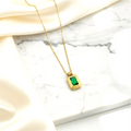 Emerald Radiance 18K Gold Plated Necklace