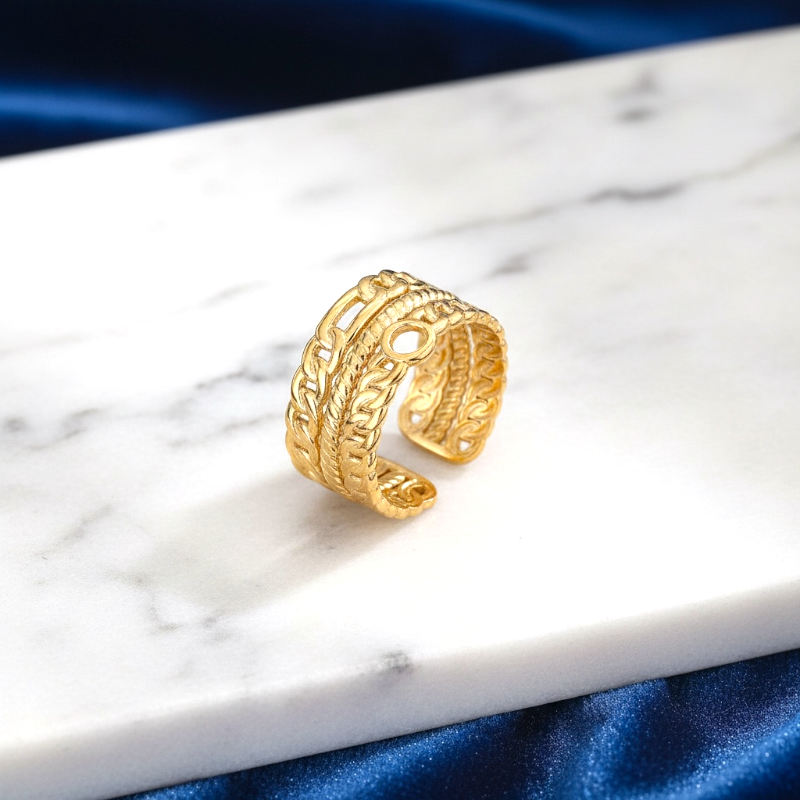 Eternal Links 18K Gold Plated Ring (Adjustable)