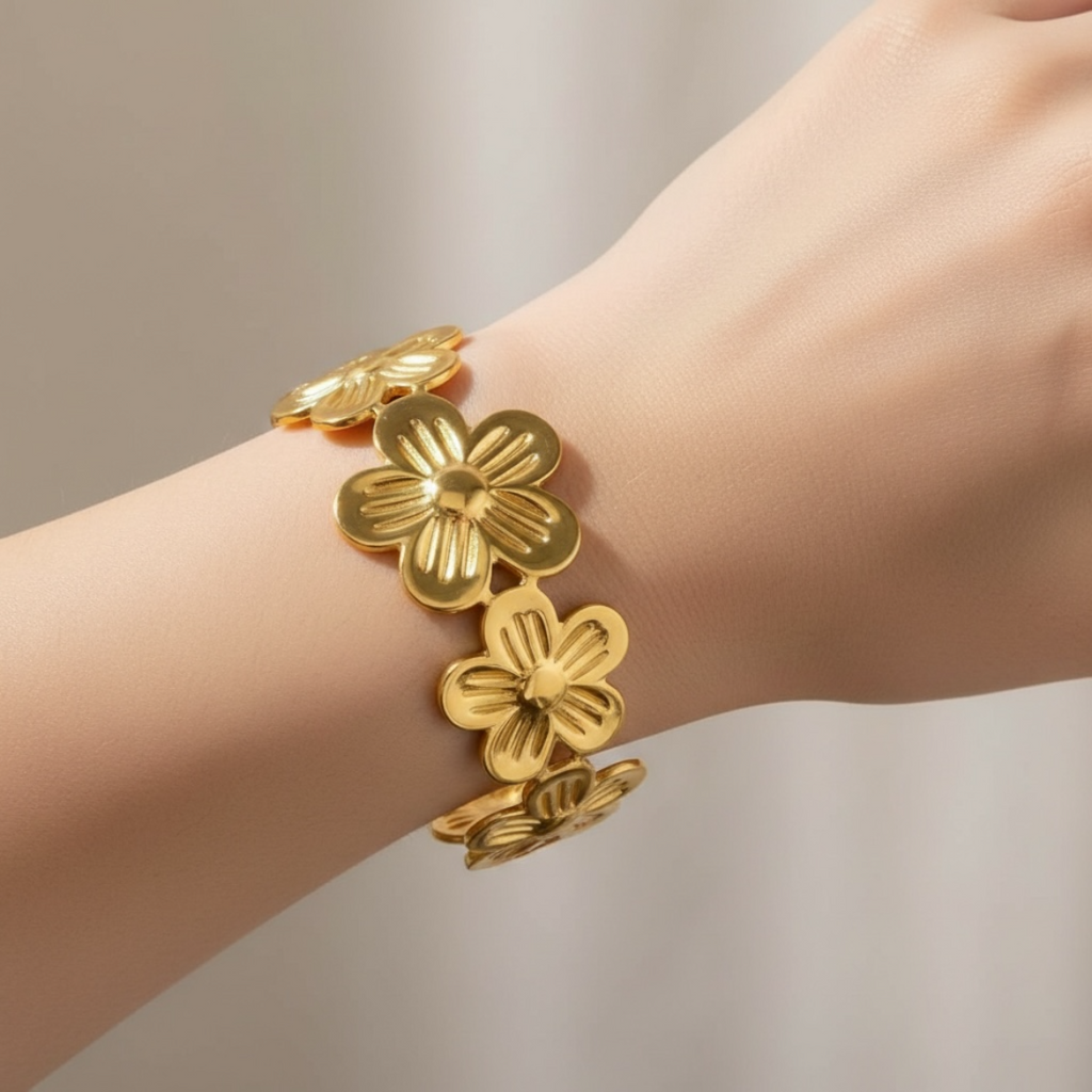 Blossom 18K Gold Plated Handcuff