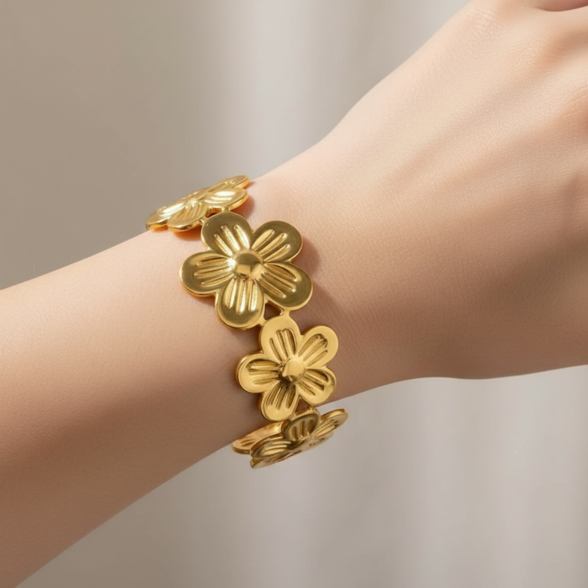 Blossom 18K Gold Plated Handcuff