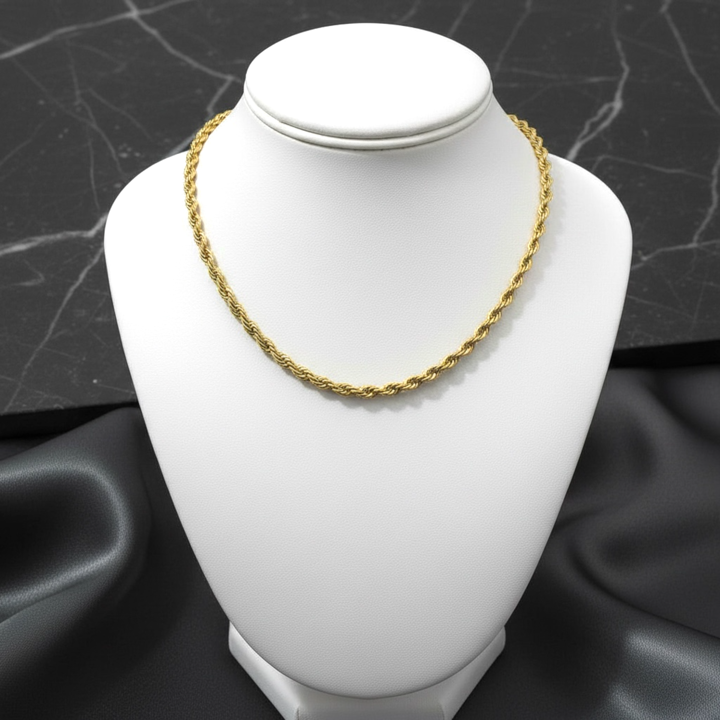 Twisted Rope 18K Gold Plated Necklace