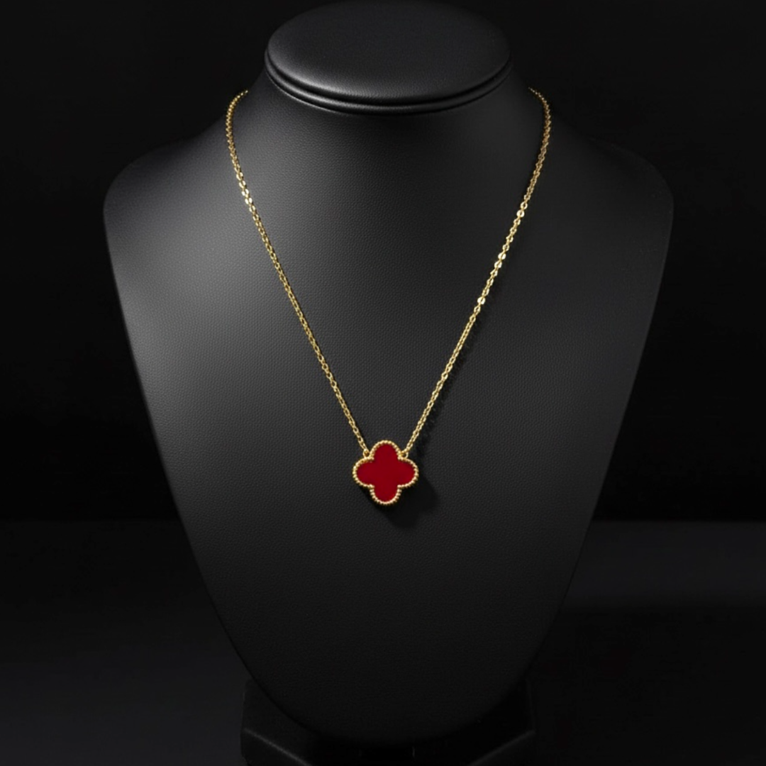 Red Clover 18K Gold Plated Necklace