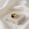 Black Clover 18K Gold Plated Ring