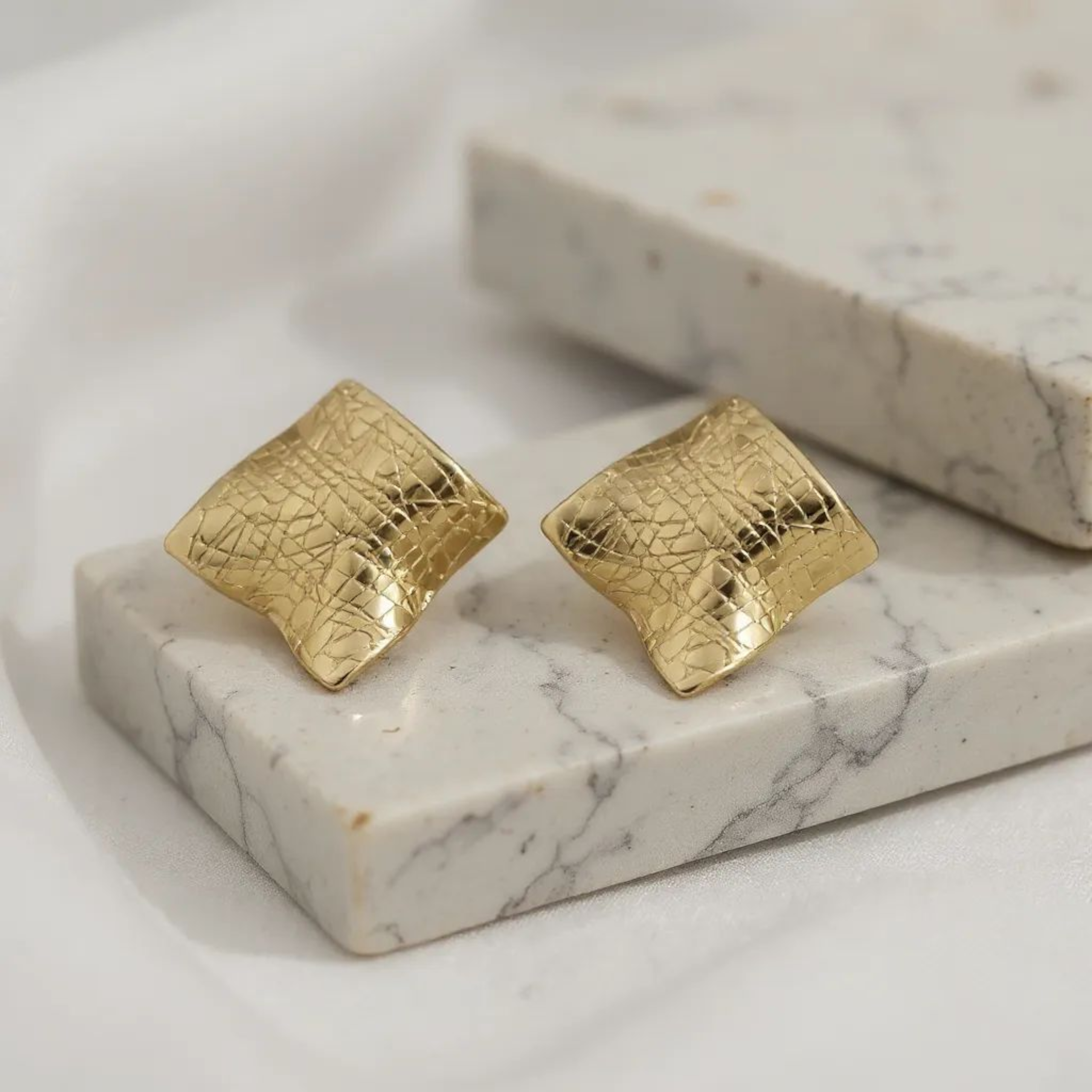Textured Cuff 18K Gold Plated Earrings