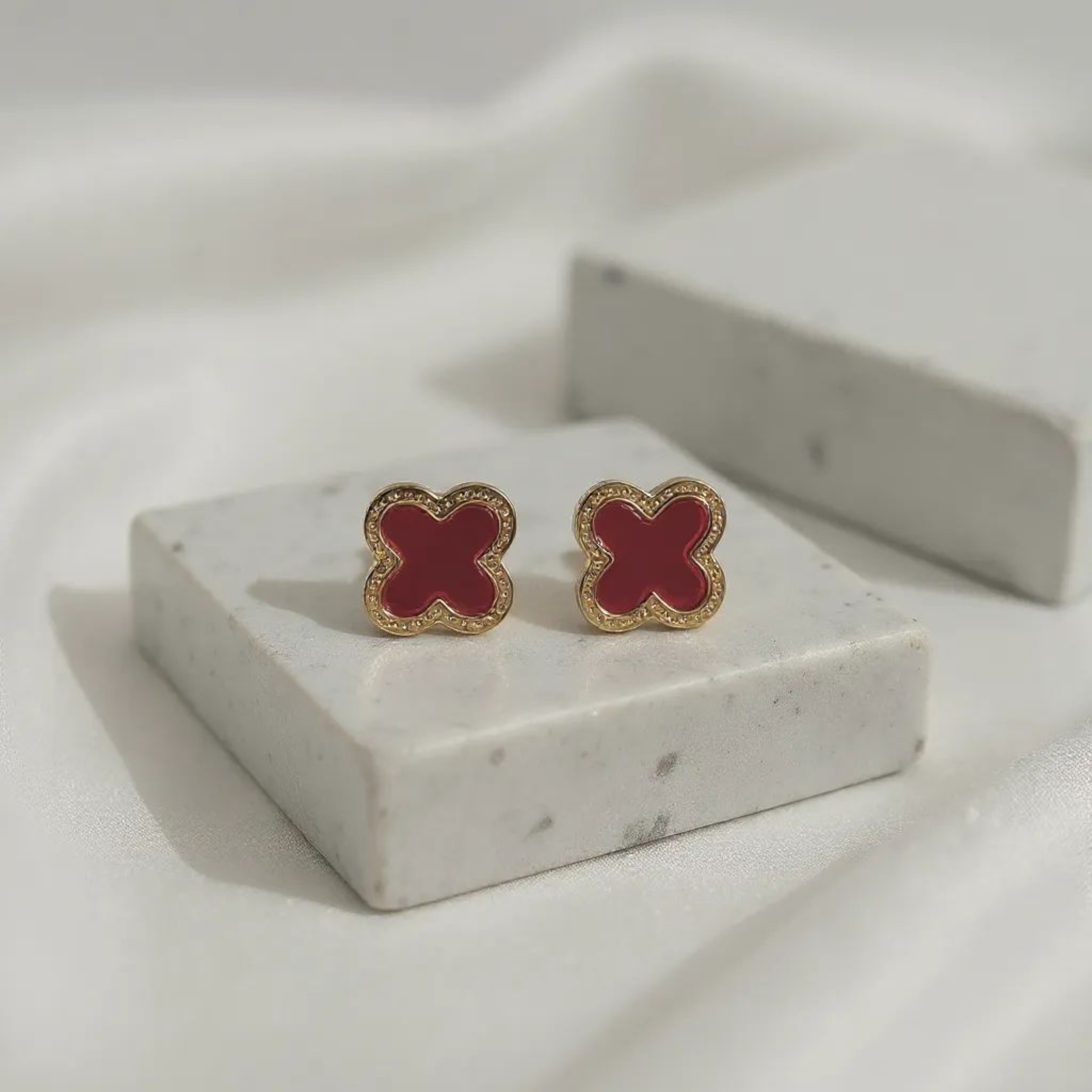 Four Leaf Clover 18K Gold Plated Earrings