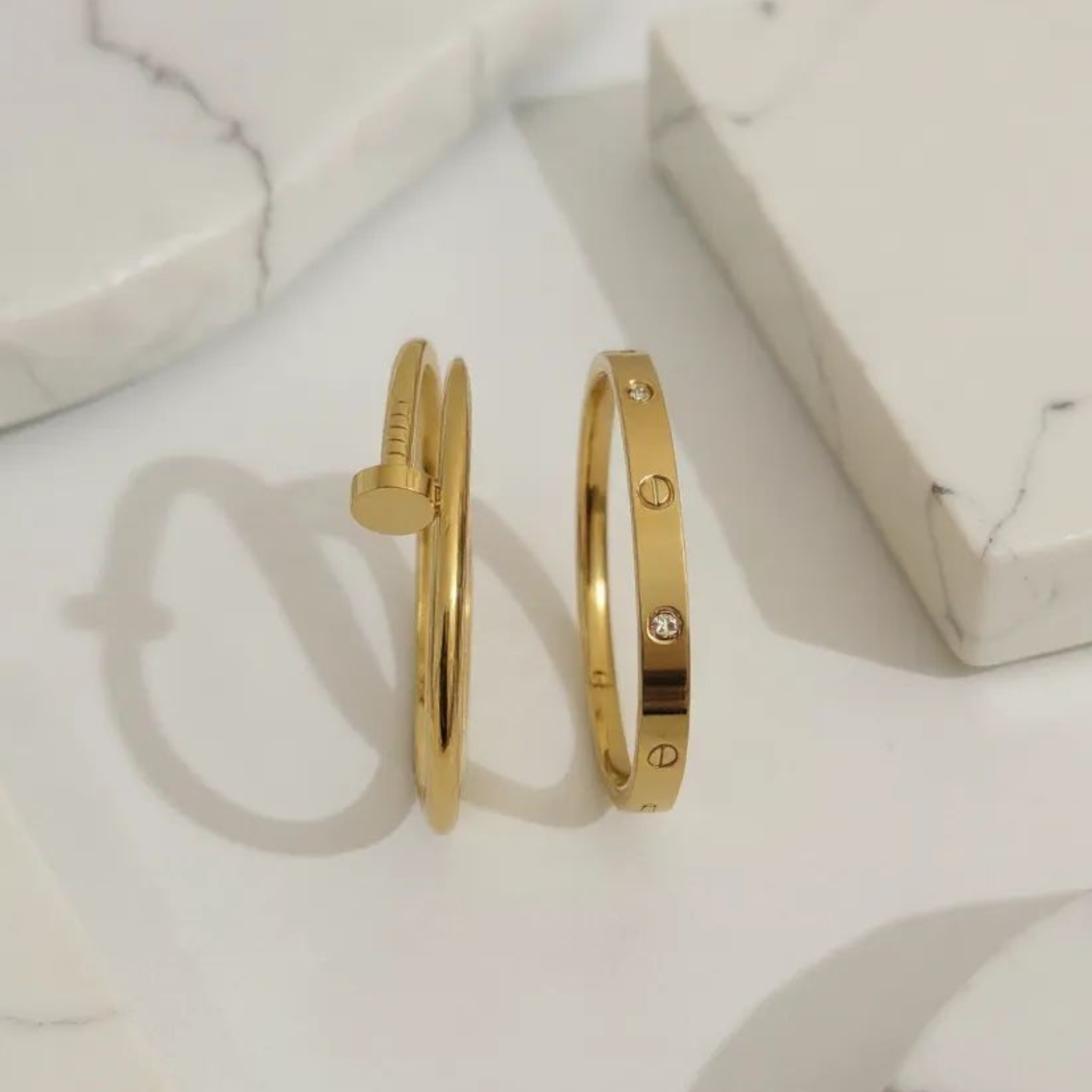 Double Grace Bangles 18K Gold Plated