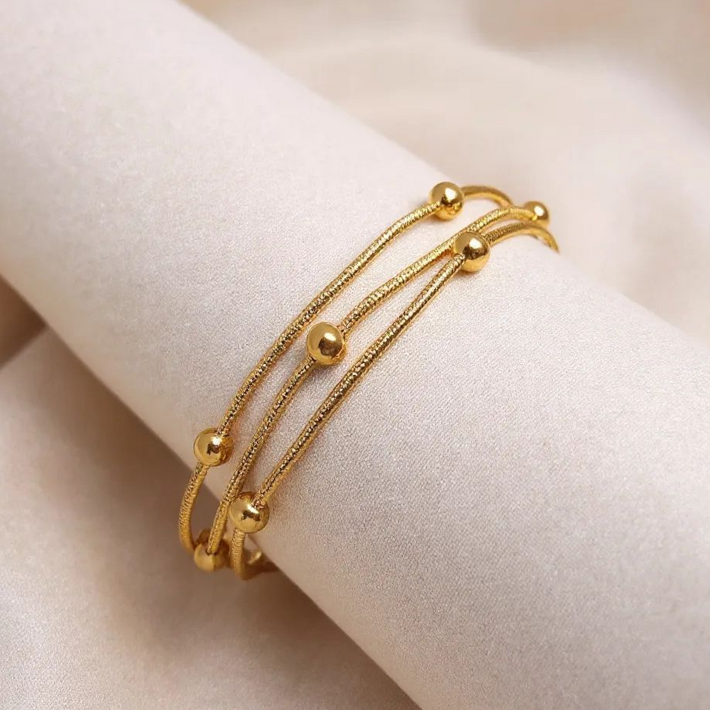 Triple Cord 18K Gold Plated Bracelet