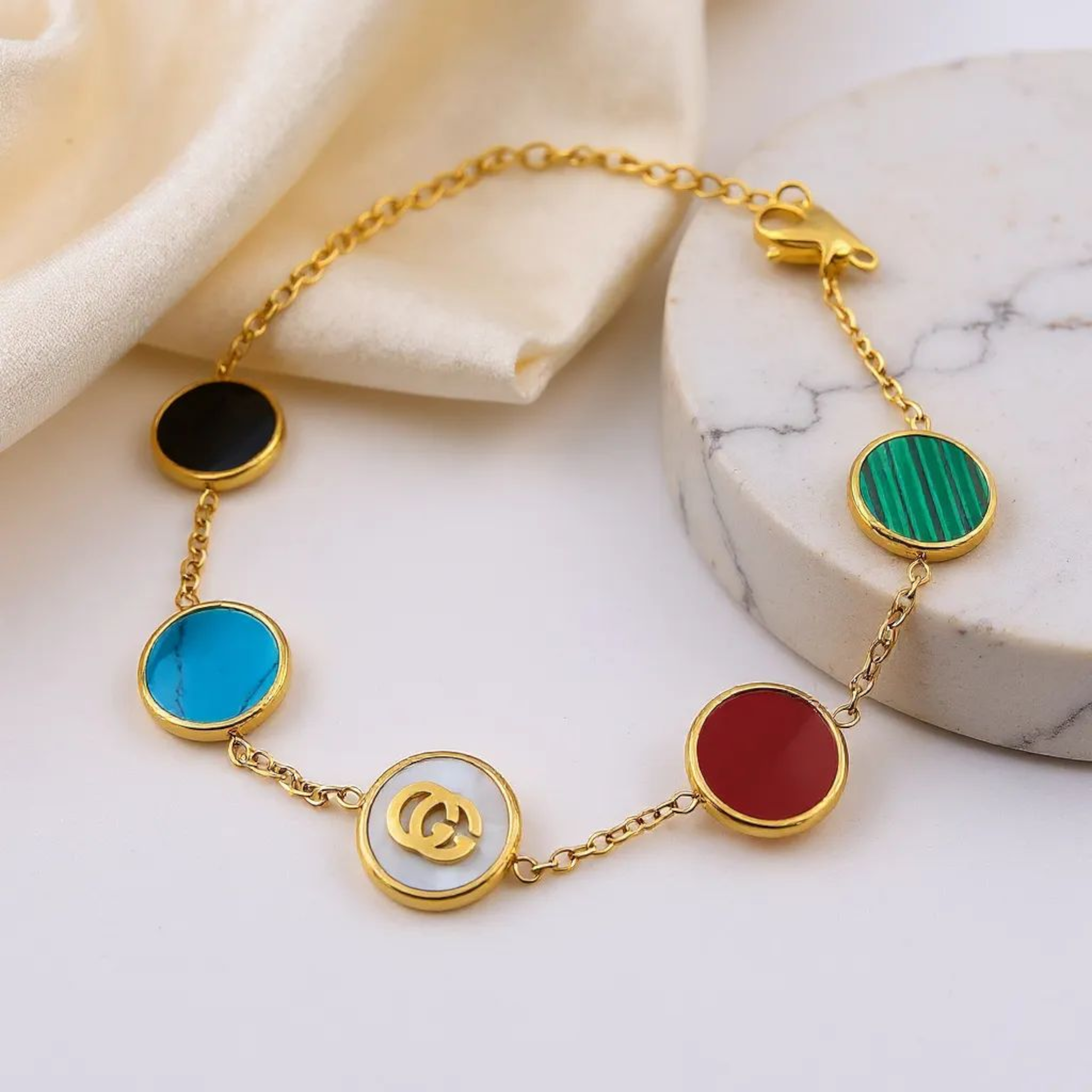 Chanel Multi Link 18K Gold Plated Bracelet