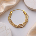 Triple Layer Rope 18K Gold Plated Bracelet