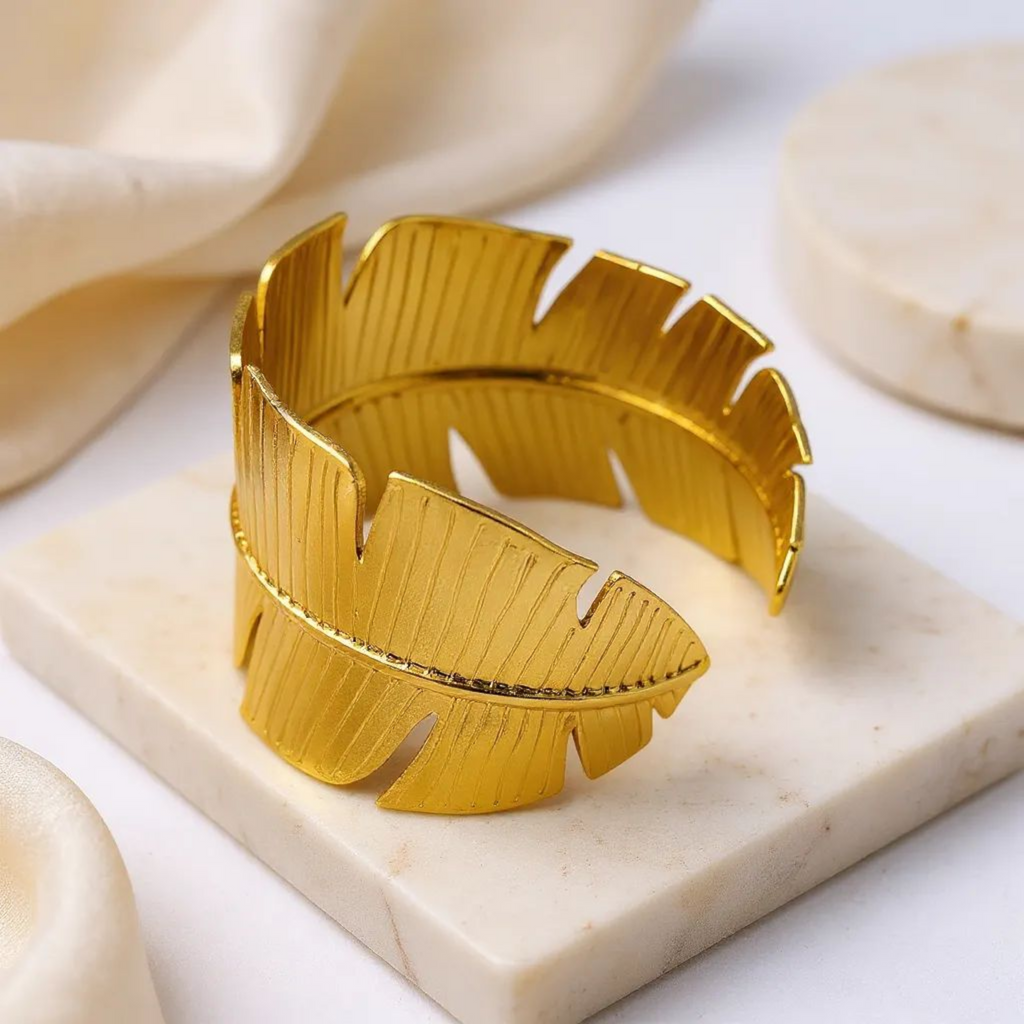 Premium Leaf 18K Gold Plated Handcuff