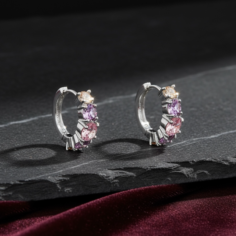 Aurora Bloom Silver Plated Hoops