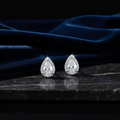 Pave Diamond Silver Plated Studs