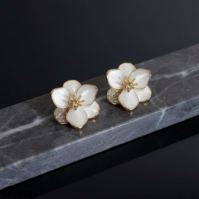 Petal Glow Gold Plated Studs