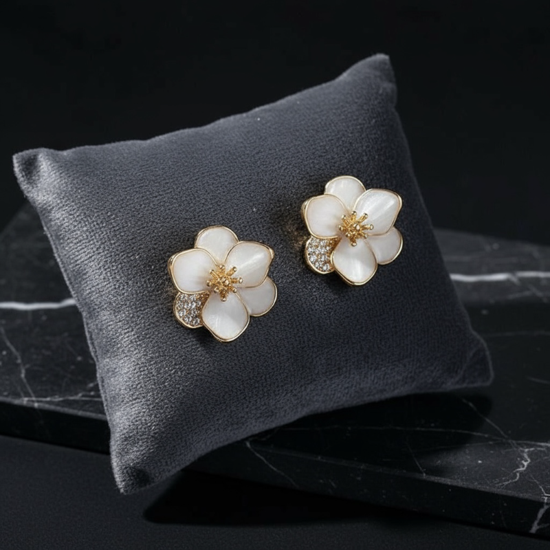 Petal Glow Gold Plated Studs