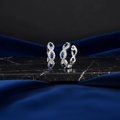 Sapphire Infinity Silver Plated Hoops