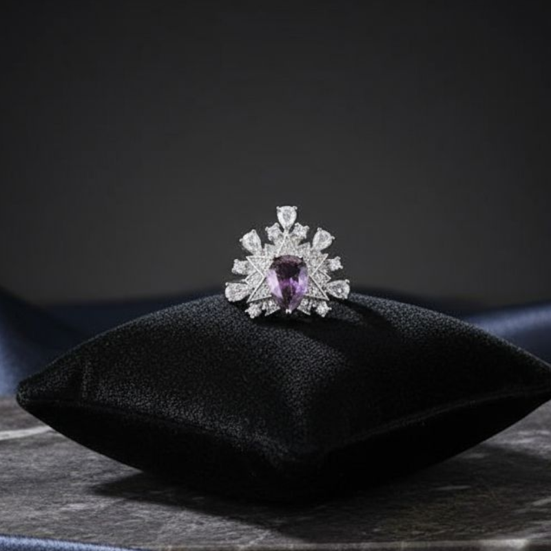 Imperial Frost Silver Plated Ring (Adjustable)