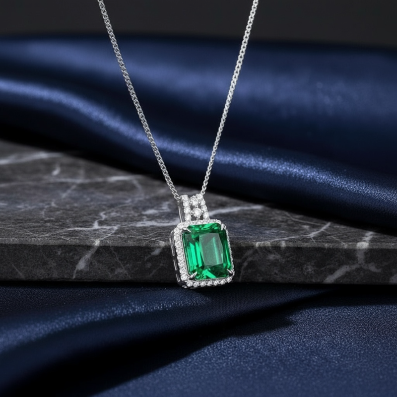 Verdant Elegance Silver Plated Necklace