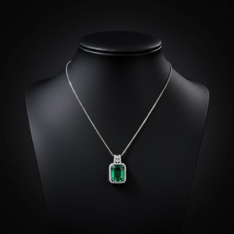 Verdant Elegance Silver Plated Necklace