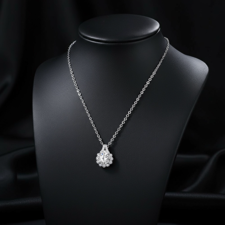 Daisy Spark Silver Plated Necklace