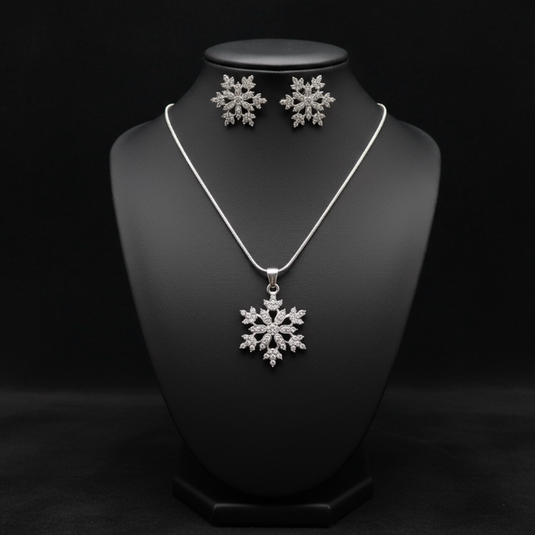 Snowflakes Sparkle Silver Plated Set