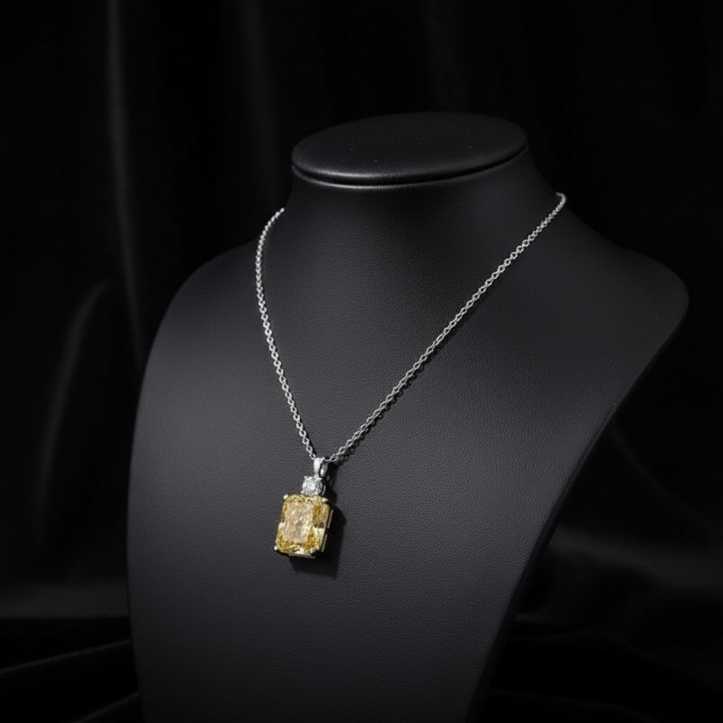 Lemon Sparkle Silver Plated Necklace