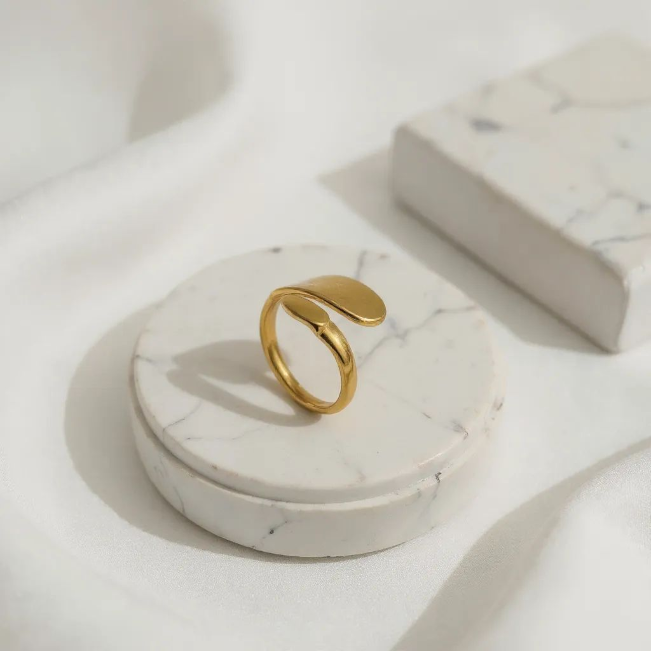 Loop Style 18K Gold Plated Ring (Adjustable)