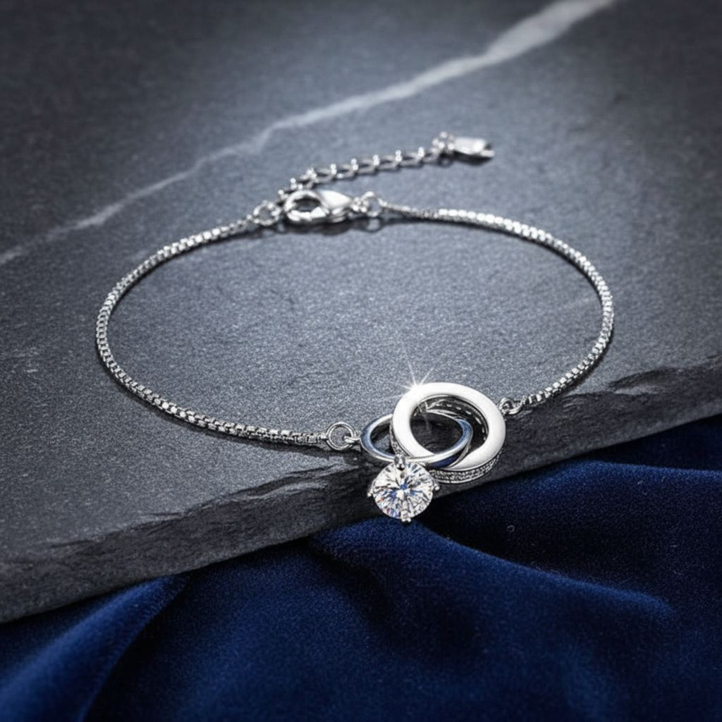 Divine Loop Silver Plated Bracelet (Adjustable)