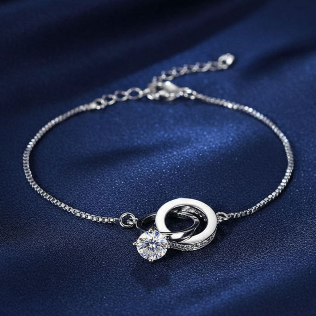 Divine Loop Silver Plated Bracelet (Adjustable)