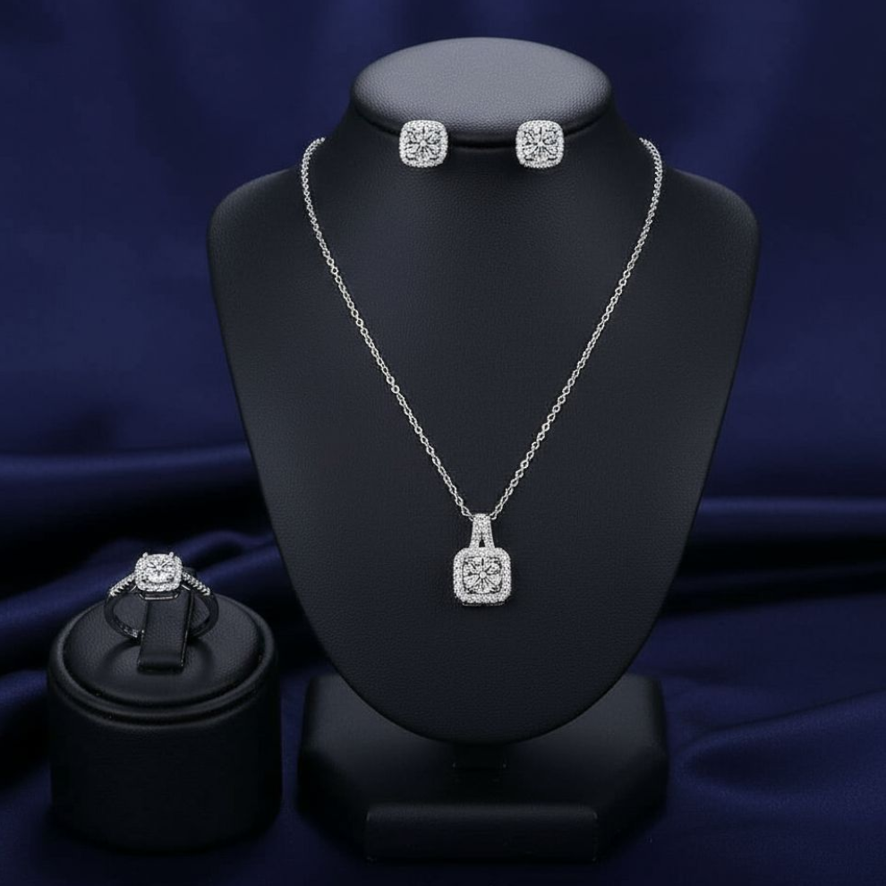 Radient Square Silver Plated Set