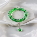 Green Crackle Beads Bracelet