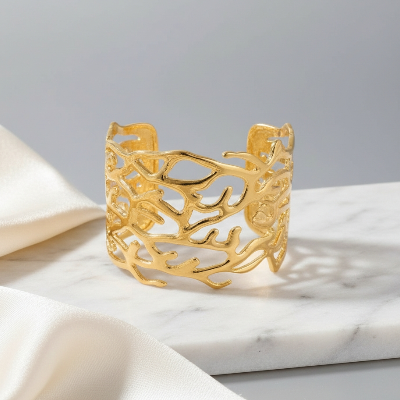 Weave Gold 18K Gold Plated Handcuff